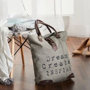 NIB Dream Create Inspire Up-Cycled Canvas Tote, M-5283